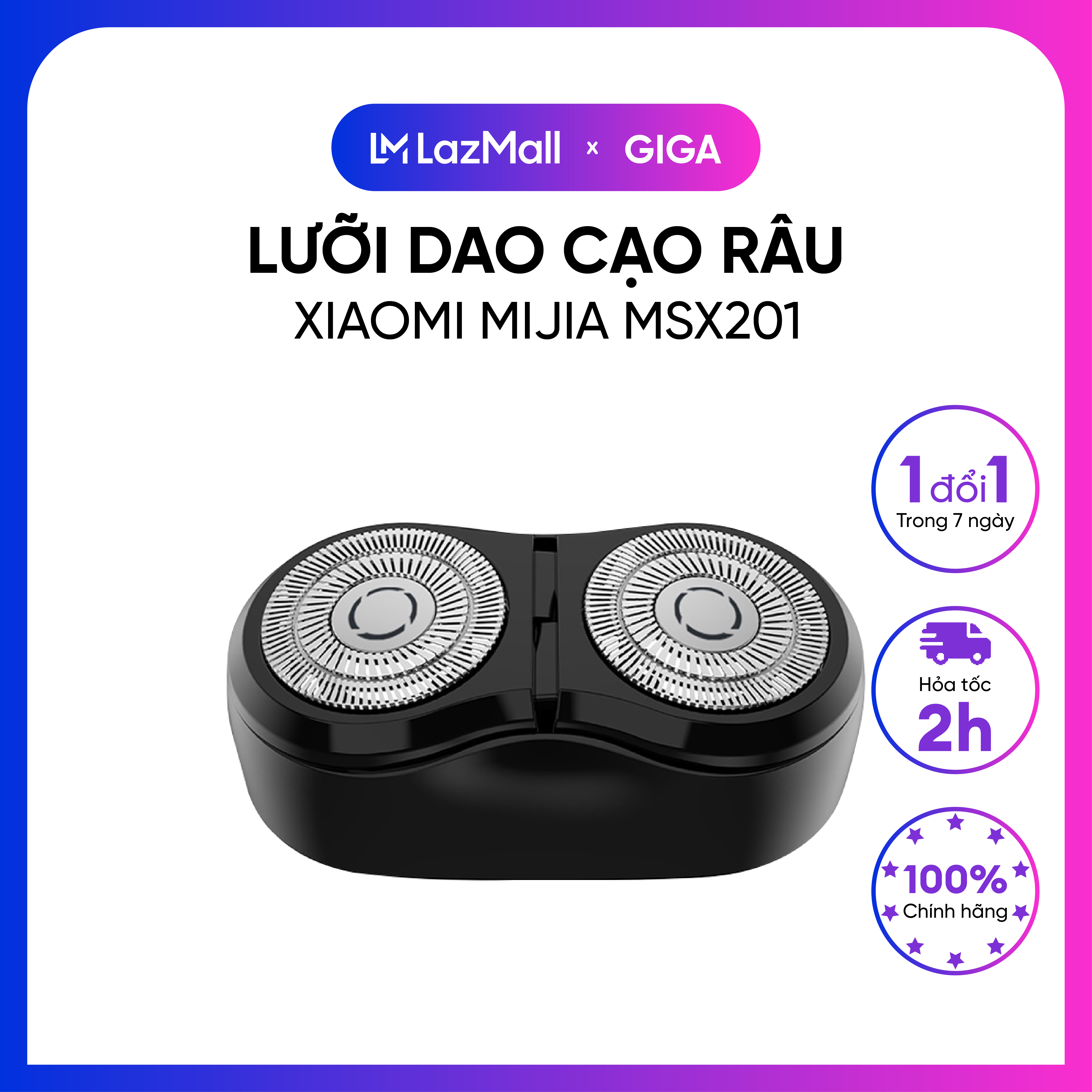 [ Hỏa tốc HN - HCM ]  Lưỡi dao cạo râu 2 đầu thay thế cho cạo râu Xiaomi Mijia MSX201