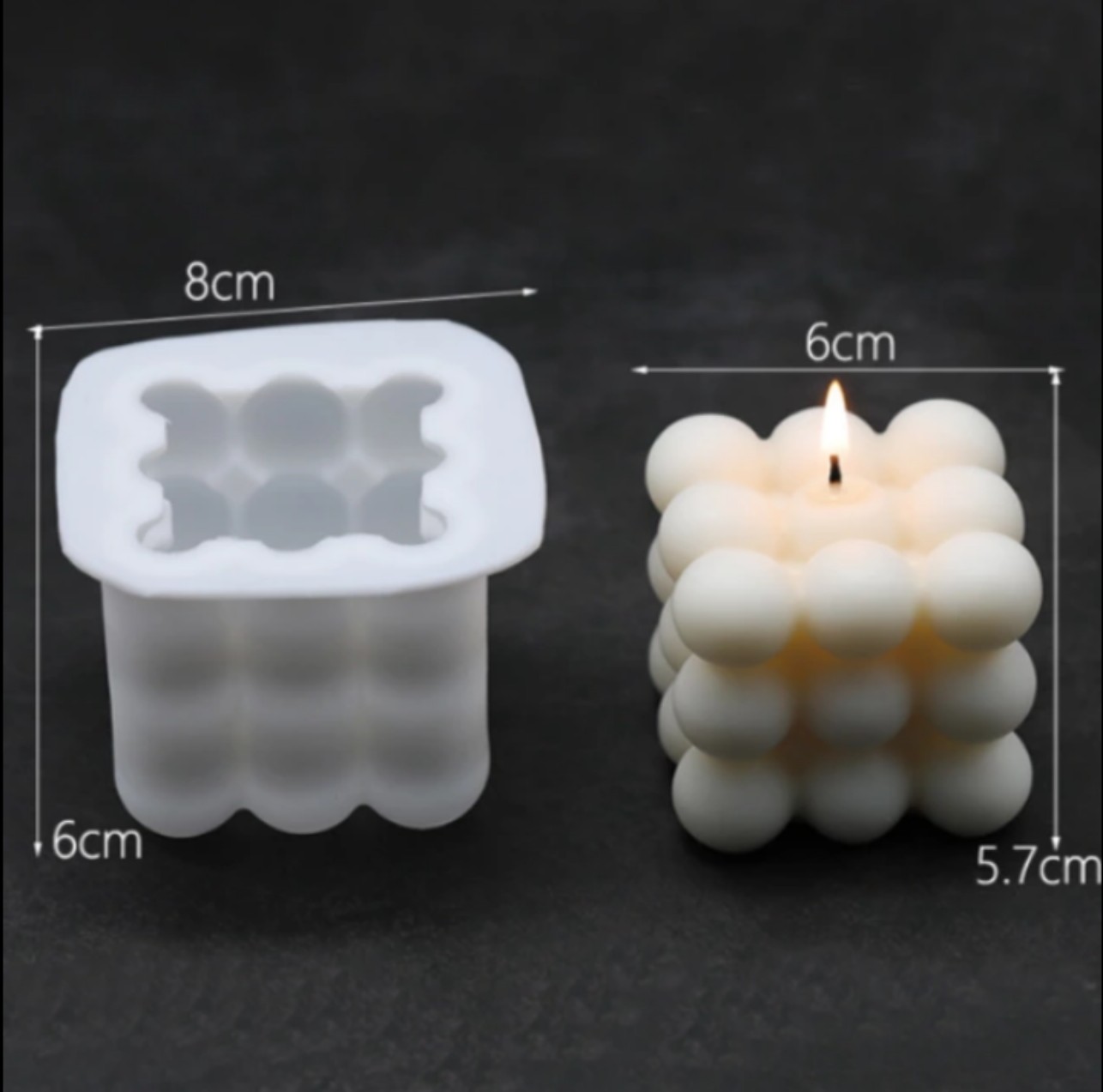 Khuôn Làm Nến Khuôn Silicon Hình Khối Rubik Làm Nến Nguyên Liệu Làm Nến Cocaxia