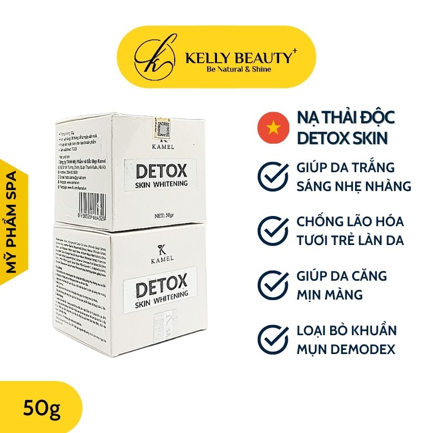 Mặt Nạ Trắng Da Skin Detox KAMEL 50g – Thải Độc Da Loại Bỏ Khuẩn Mụn Demodex Giúp Da Trắng Mịn Tự Nhiên | Kelly Beauty