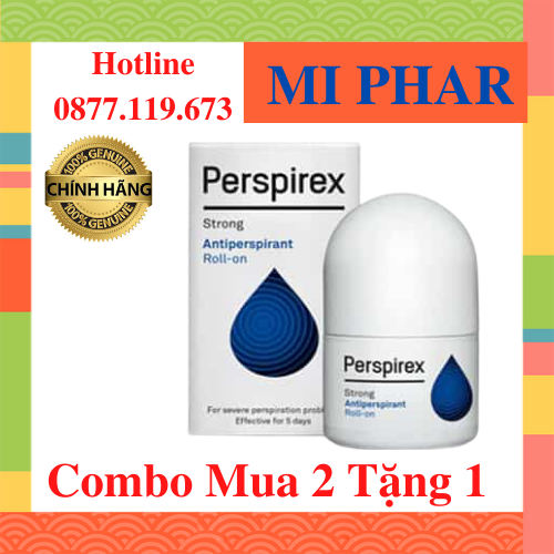 [Hcm]Combo Mua 2 Tặng 1 Lăn Khử Mùi Perspirex Chính Hãng Đan Mạch Cho Da Khoẻ Bị Nặng 20Ml Giúp Ngăn Mùikhô Thoáng - Miphar