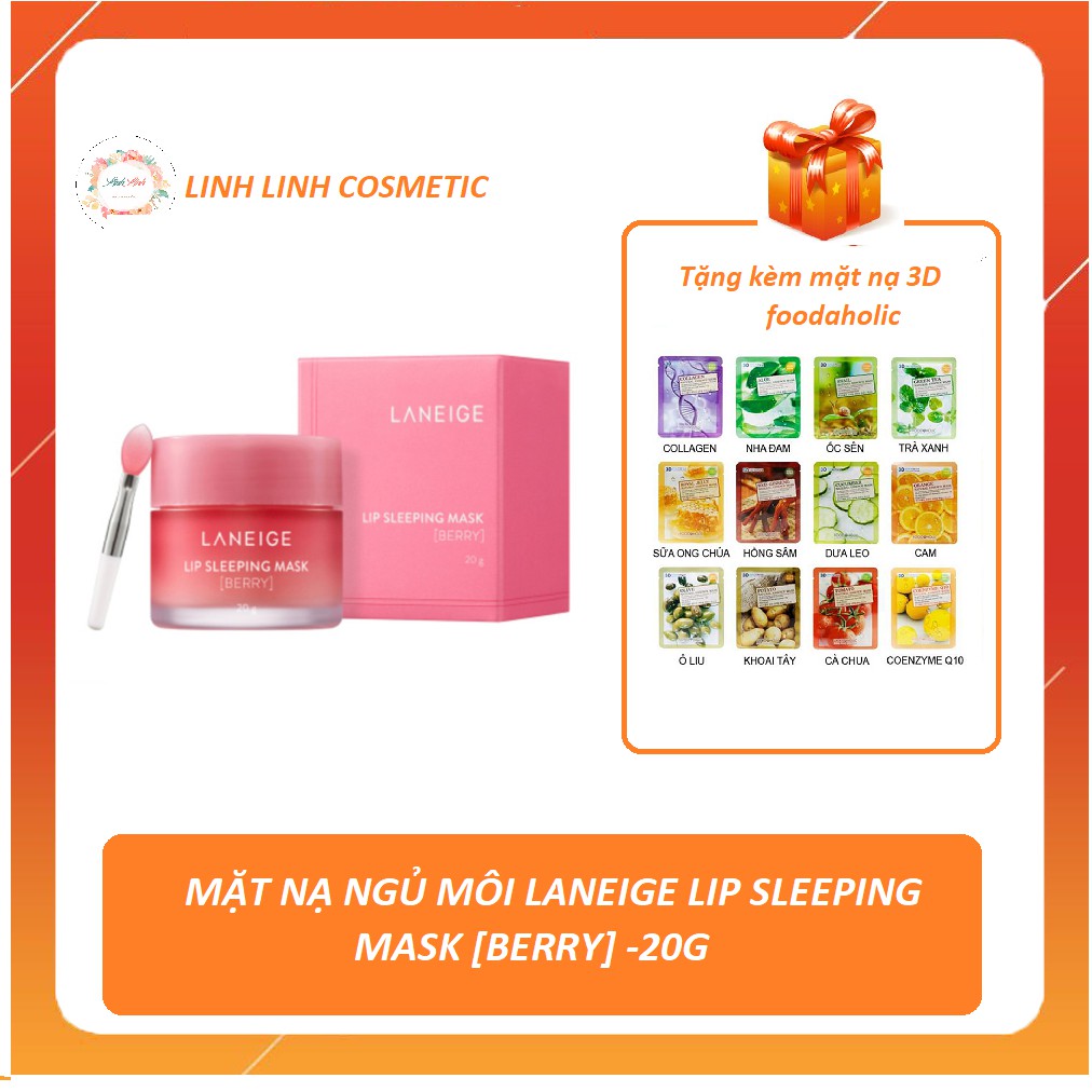 [Tặng Kèm Mặt Nạ 3D Foodaholic] Vị Berry 20G - Mặt Nạ Ngủ Môi Laneige Lip Sleeping Mask_Berry - Linh Linh Cosmetic