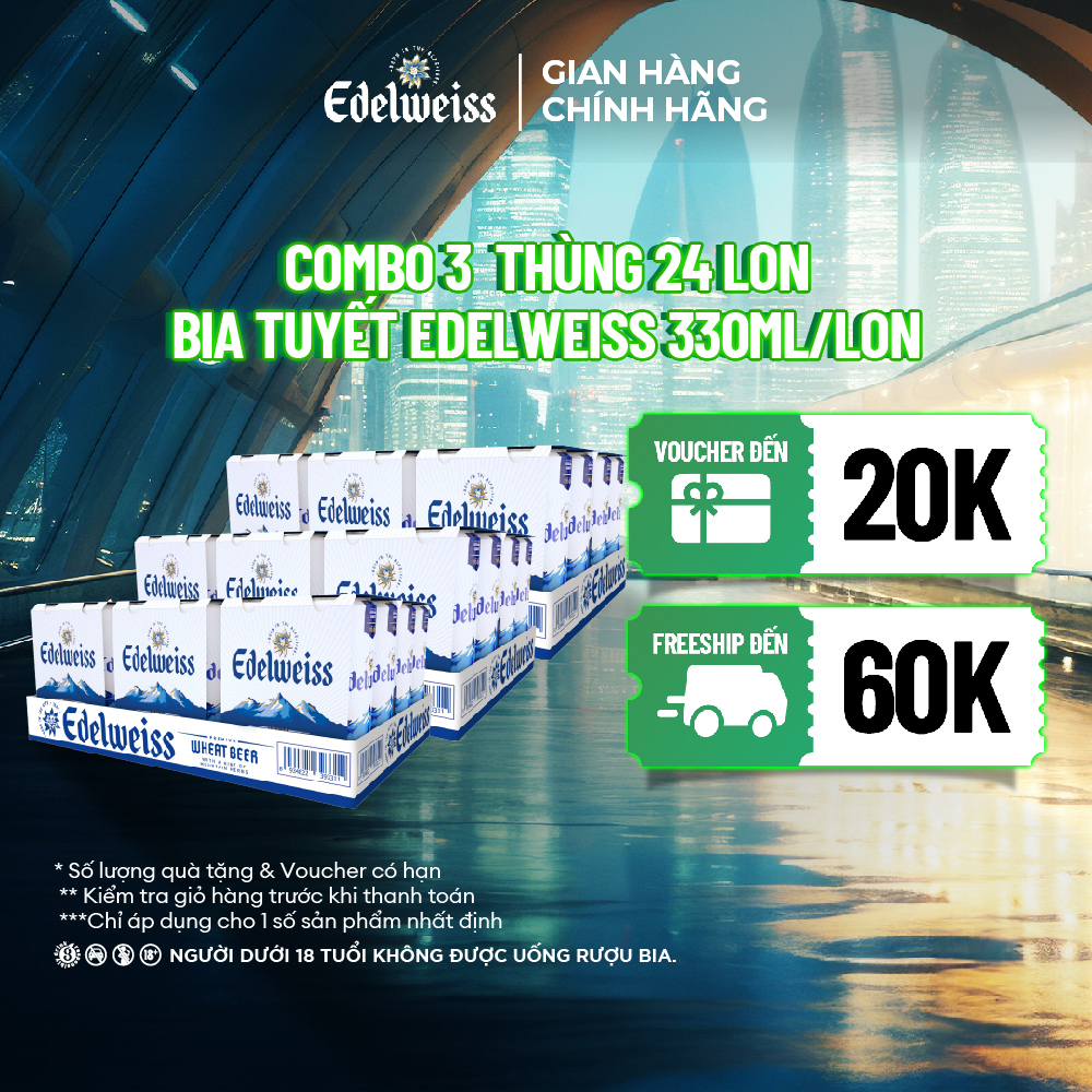 Combo 3 Thùng 24 lon Bia Tuyết - Edelweiss 330ml/lon