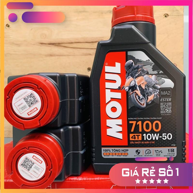 [Giá hủy diệt] Nhớt Motul 7100 10W50 100% Tổng Hợp chai 1L  nhớt motul 7100 10W50 dùng cho xe số xe 