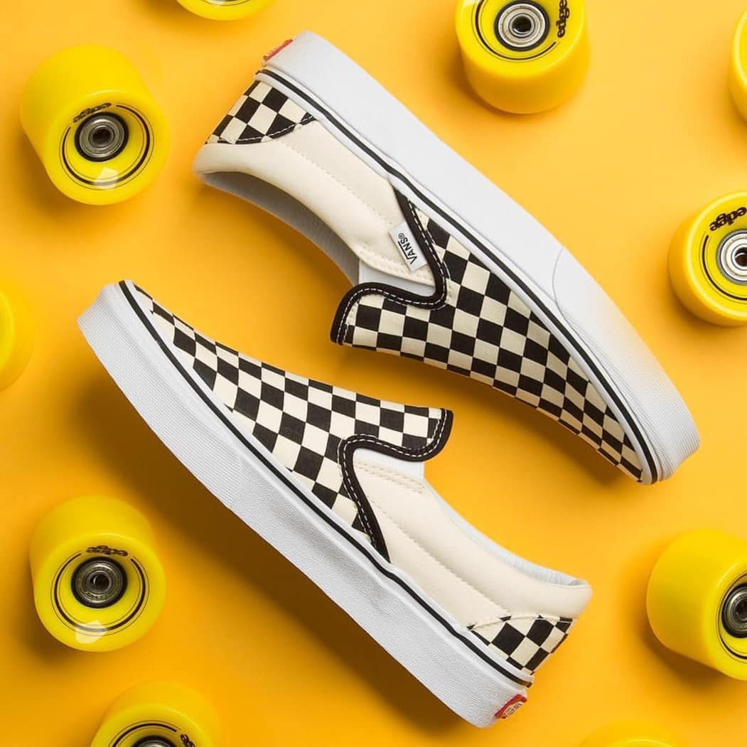 Giày Vans chính hãng Slip On Checkerboard Black White Classic