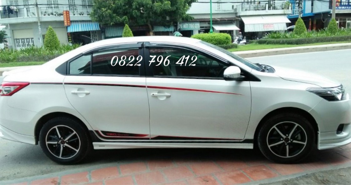 Tem dán sườn xe Vios TRD theo xe
