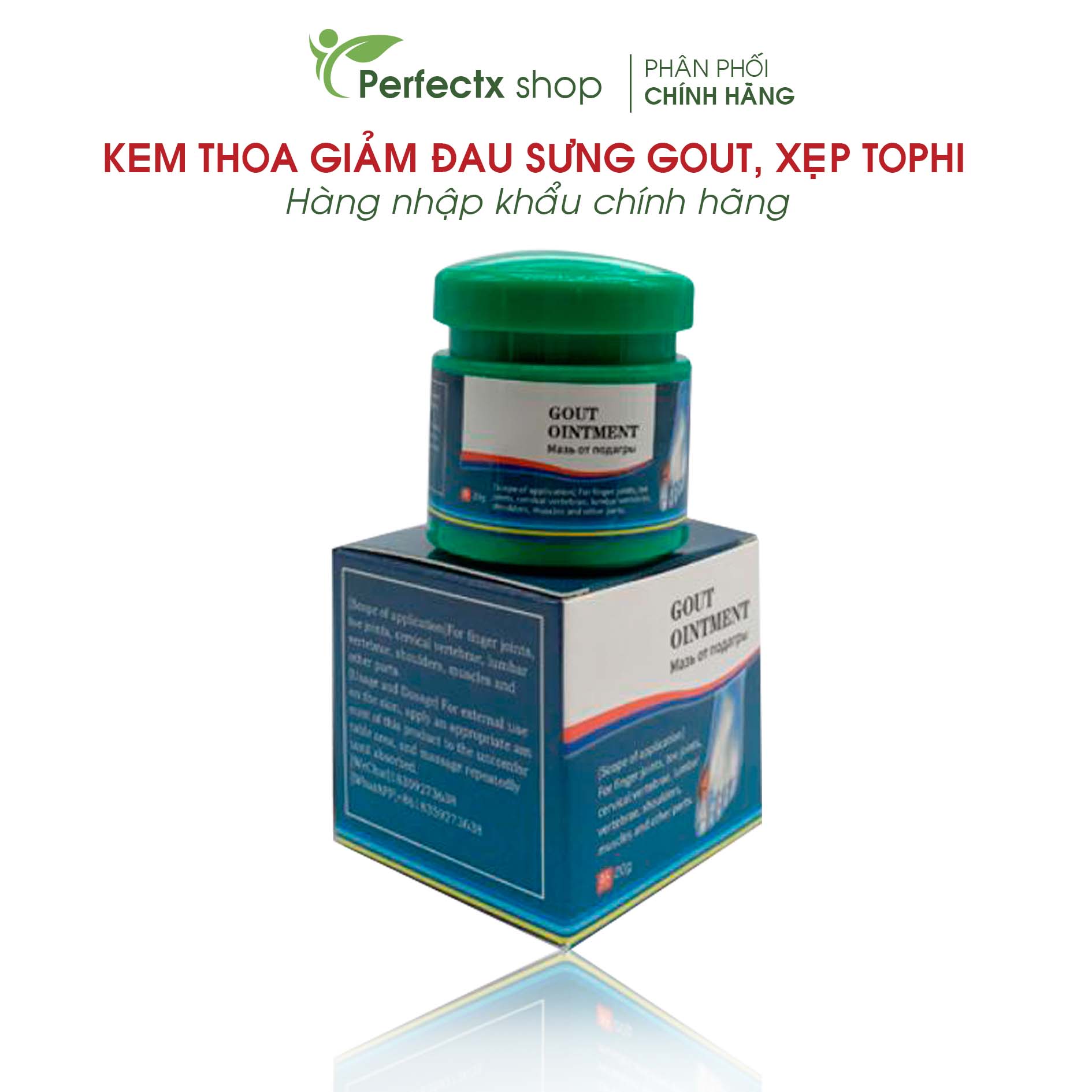 Gout Ointment Kem giảm đau sưng Gout xẹp Tophi hỗ trợ người bị Gout. Hàng nhập khẩu chính hãng