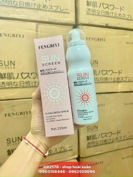 [Hcm]Kem Chống Nắng Dưỡng Trắng Da Whitening Sunscreen Fengbiyi Nhật Bản Không Thấm Nước - Xịt Trắng Da Toàn Thân - Hx2178