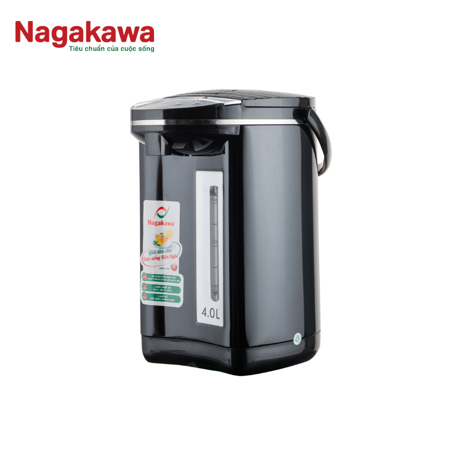 Bình thủy điện Nagakawa NAG0404 / NAG0405 dung tích 4 lít công suất 750W ruột ấm bằng inox 304 an to