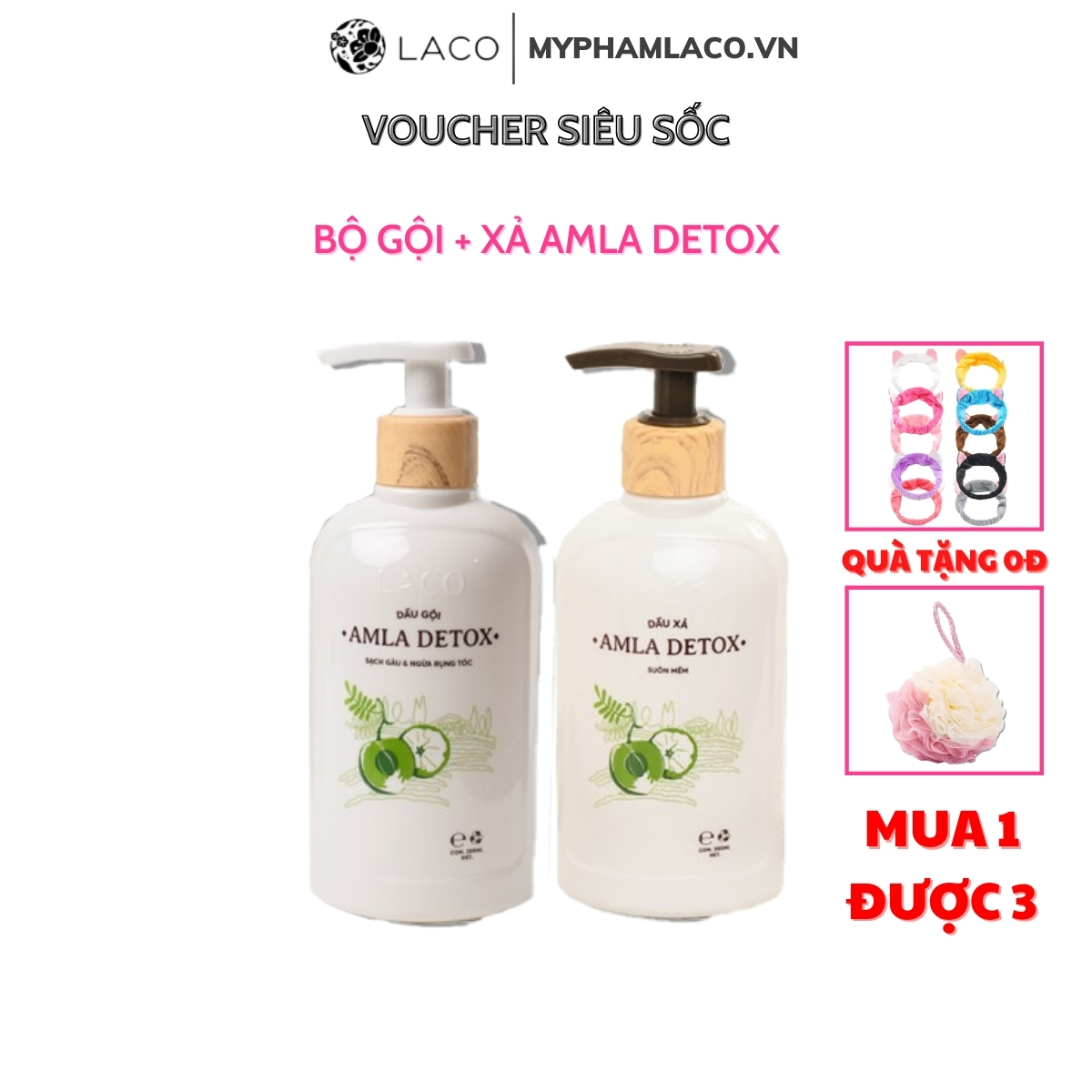 Combo Bộ Dầu Gội + Xả Chăm Sóc Và Ngăn Ngừa Rụng Tóc Amla - Kèm Quà Tặng Giúp Mượt Suôn Mềm Tóc Kích Thích Mọc Tóc