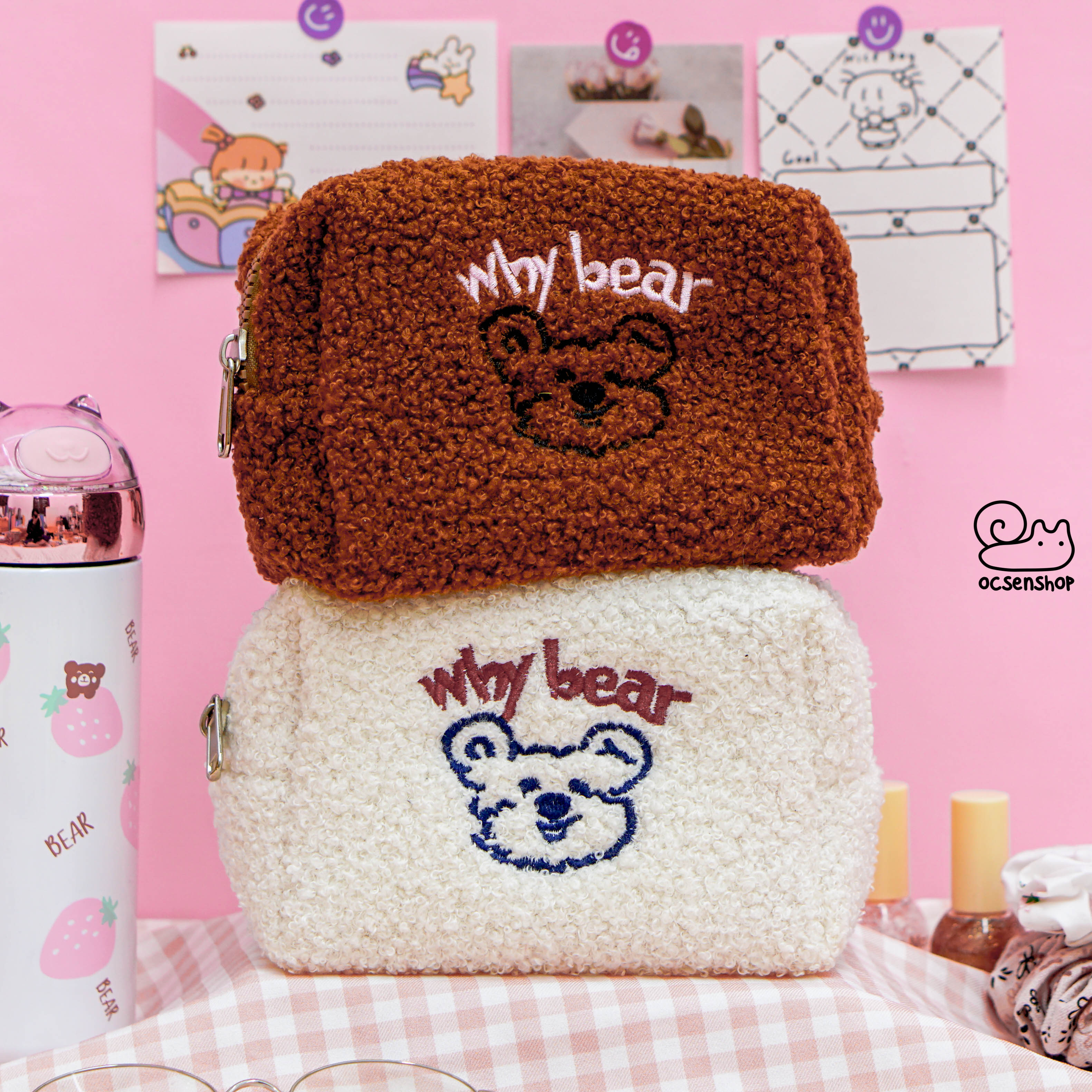 Túi Đa Năng Bông Xù Why Bear Ocsenshop