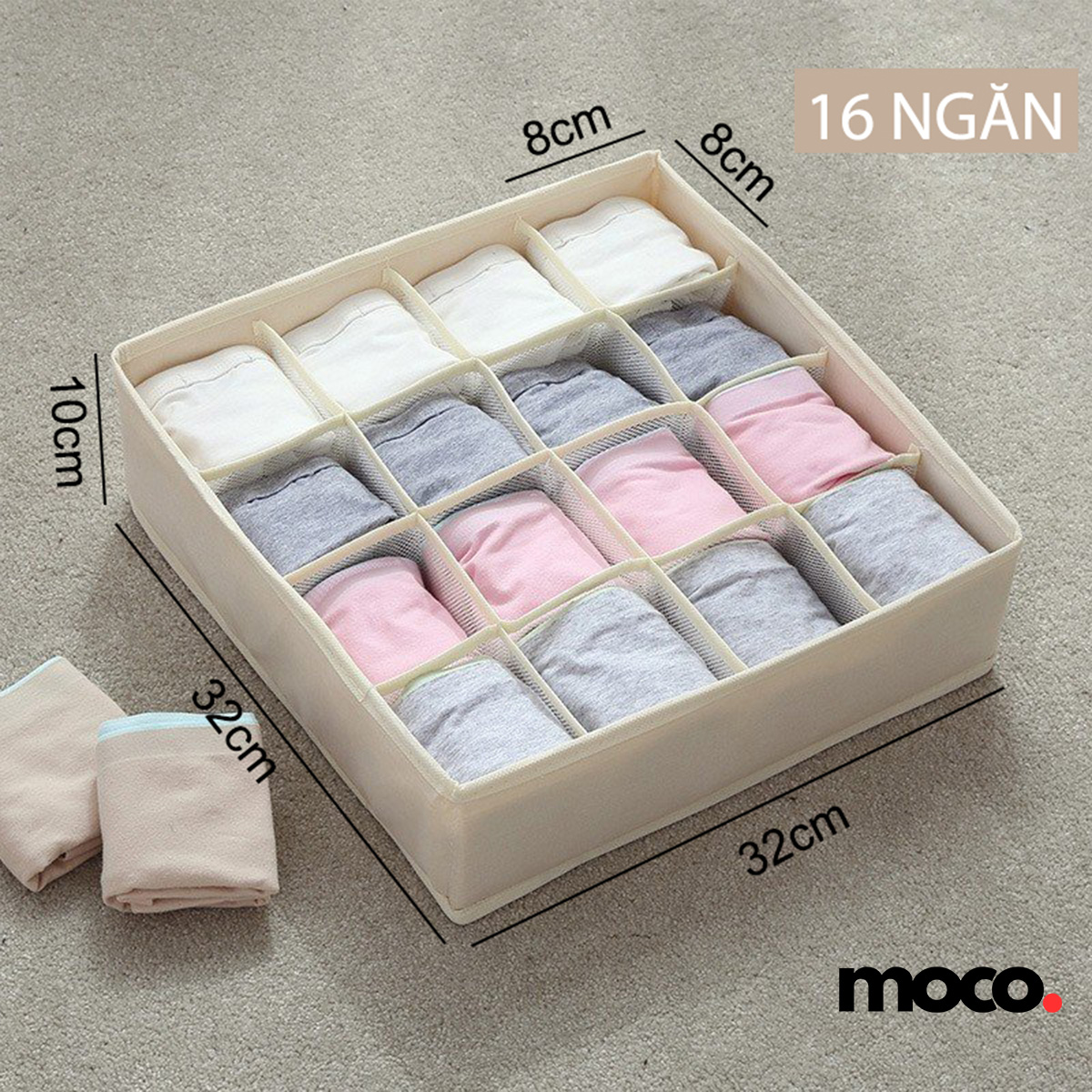 GIẶT ĐƯỢC - Hộp Đựng Đồ Lót Chia Ngăn Khung Nhựa Không Mùi Hộp Vải Chia Ngăn Đựng Đồ Lót Gấp Gọn