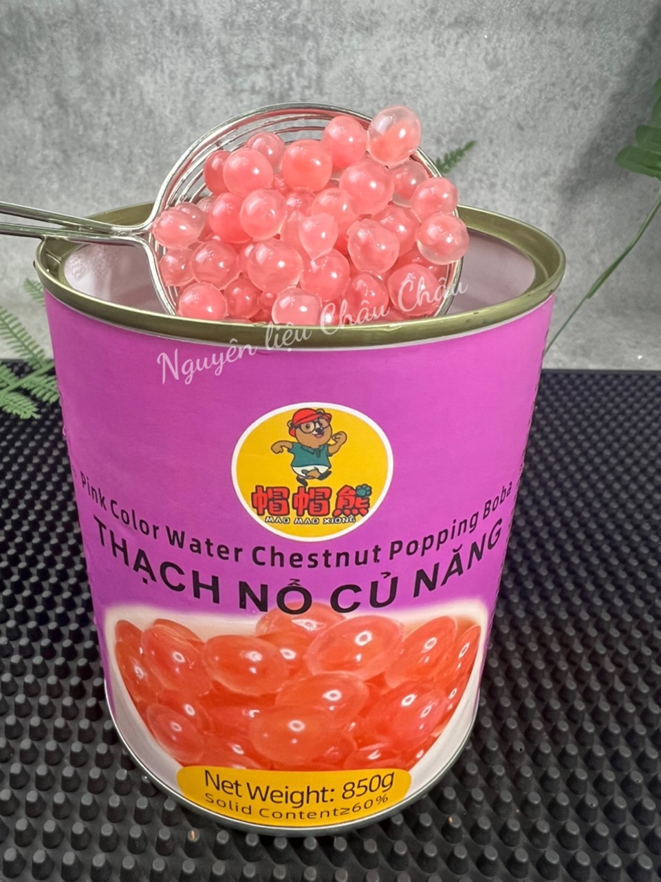 Thạch Nổ Củ Năng Hồng MAO MAO hộp 850gr - Topping Ánh Hồng Đẹp Mắt Củ năng GIÒN SỪN SỰC