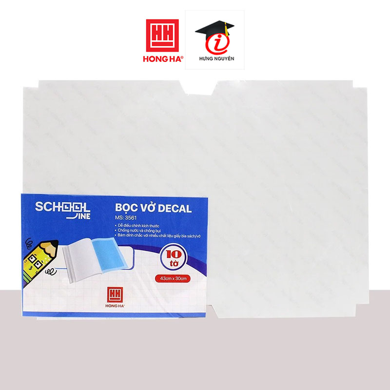 Bọc Sách giáo khoa decal Hồng Hà ( 430x300mm ) (10 chiếc/tập) - 3561