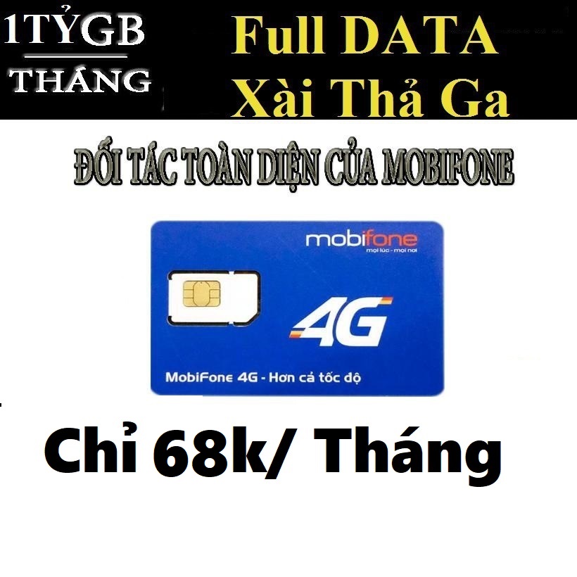 Sim 4G Mobifone LOCAL A68S chỉ 68k/tháng max băng thông không giới hạn internnet từ MƯỜNG THANH ROYA