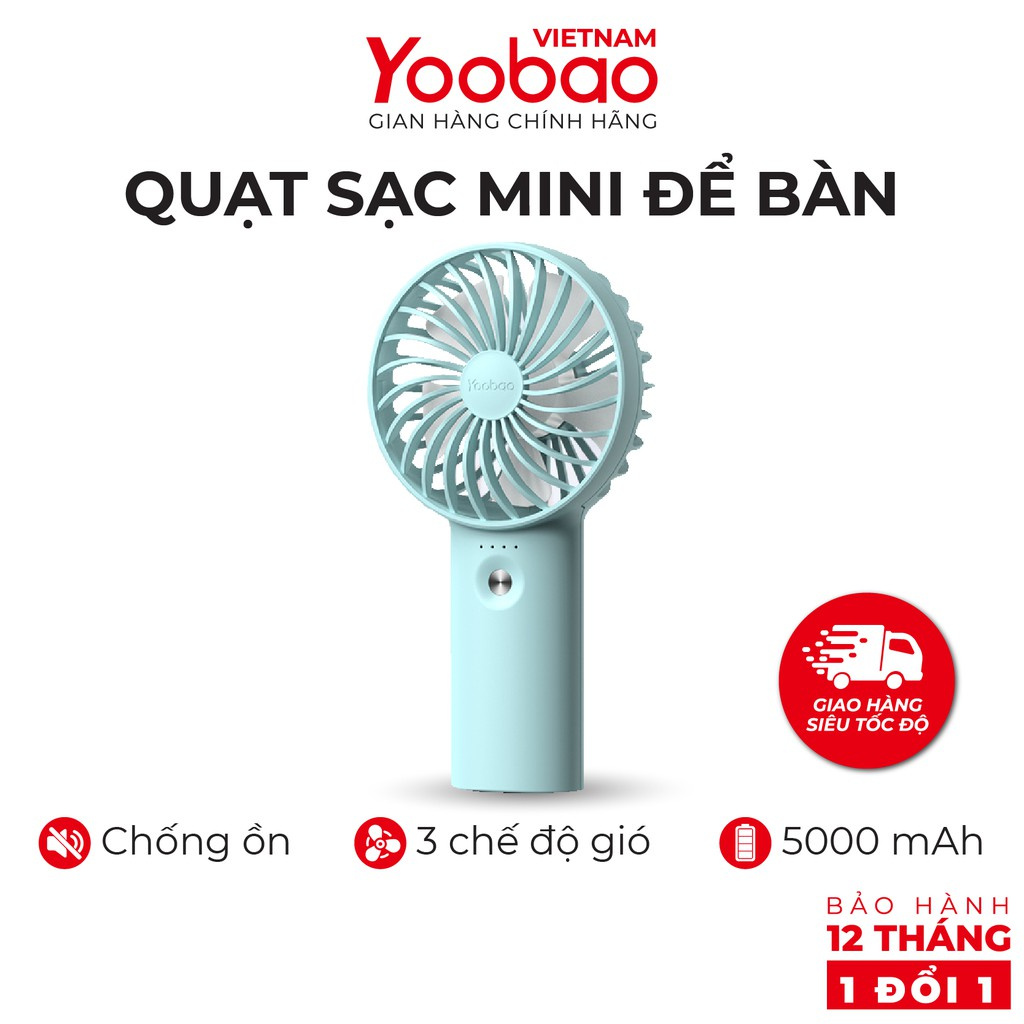 Quạt tích điện cầm tay mini Yoobao F3-F3 Pro 30000mAh/6000mAh tích hợp sạc dự phòng siêu tiện lợi - 