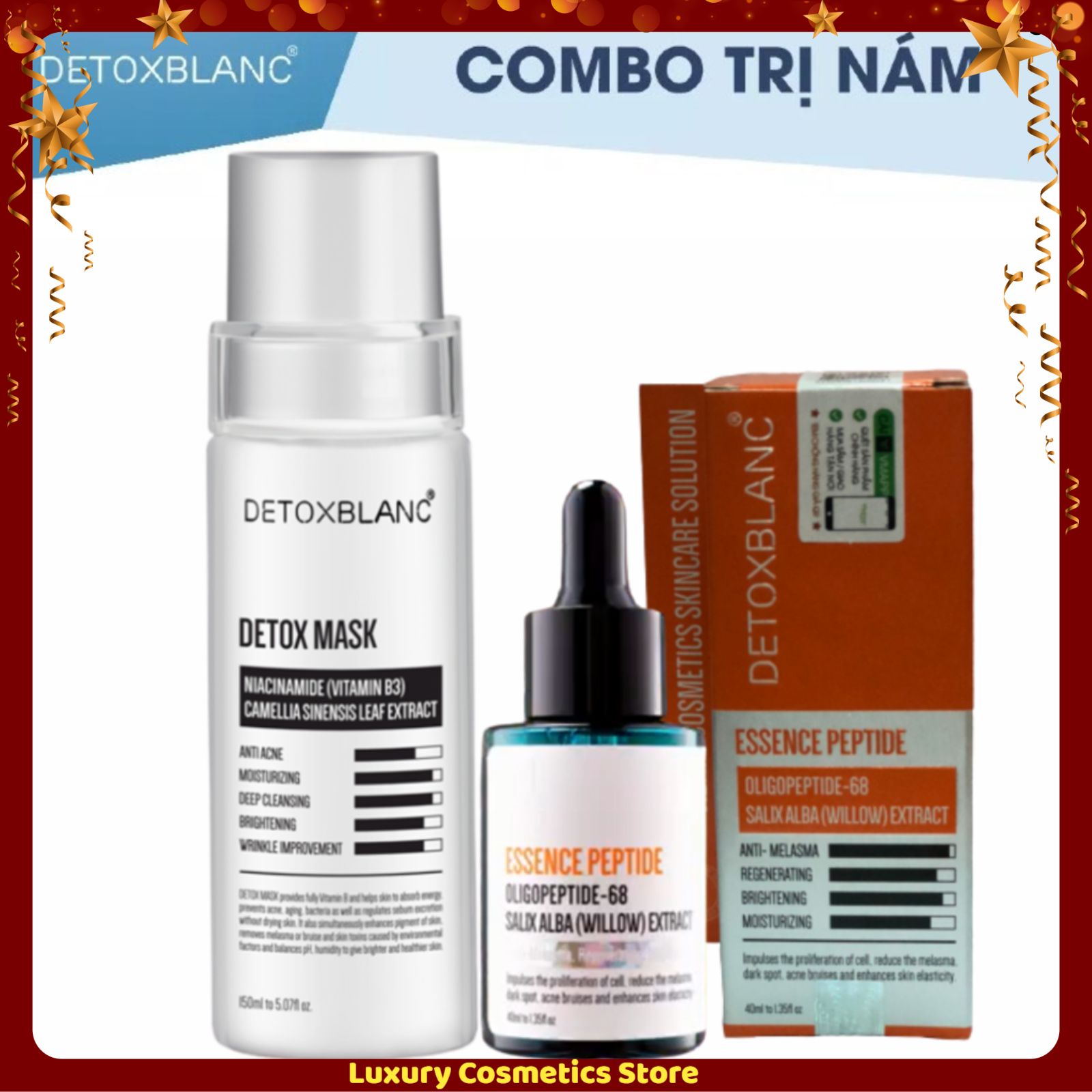 Combo Thải Độc Xóa Nám Detox Blanc– Detox Mask & Essence Peptide