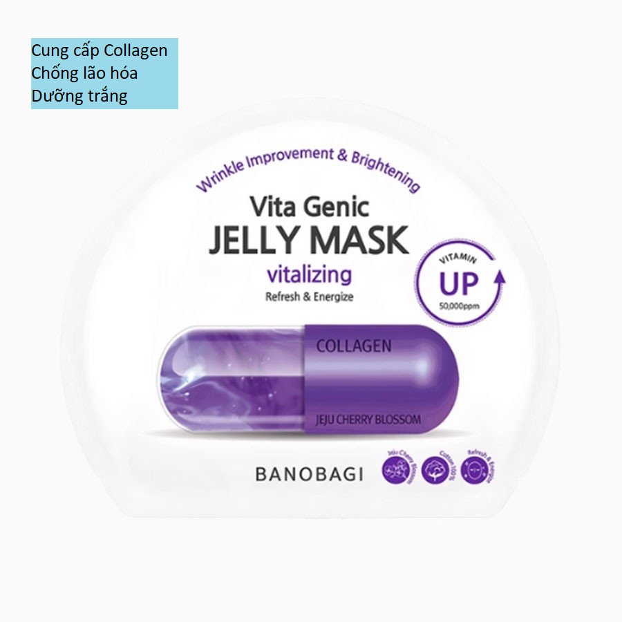Mặt Nạ Giấy Giàu Vitamin Banobagi Vita Genic Jelly Mask Vitalizing Hàn Quốc Màu Tím