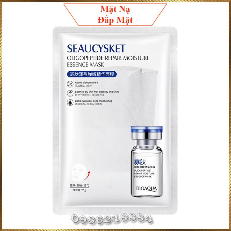 Mặt nạ tinh chất Oligopeptide Bioaqua Seaucysket Essence Mask dưỡng da đàn hồi và sáng mịn BSO9