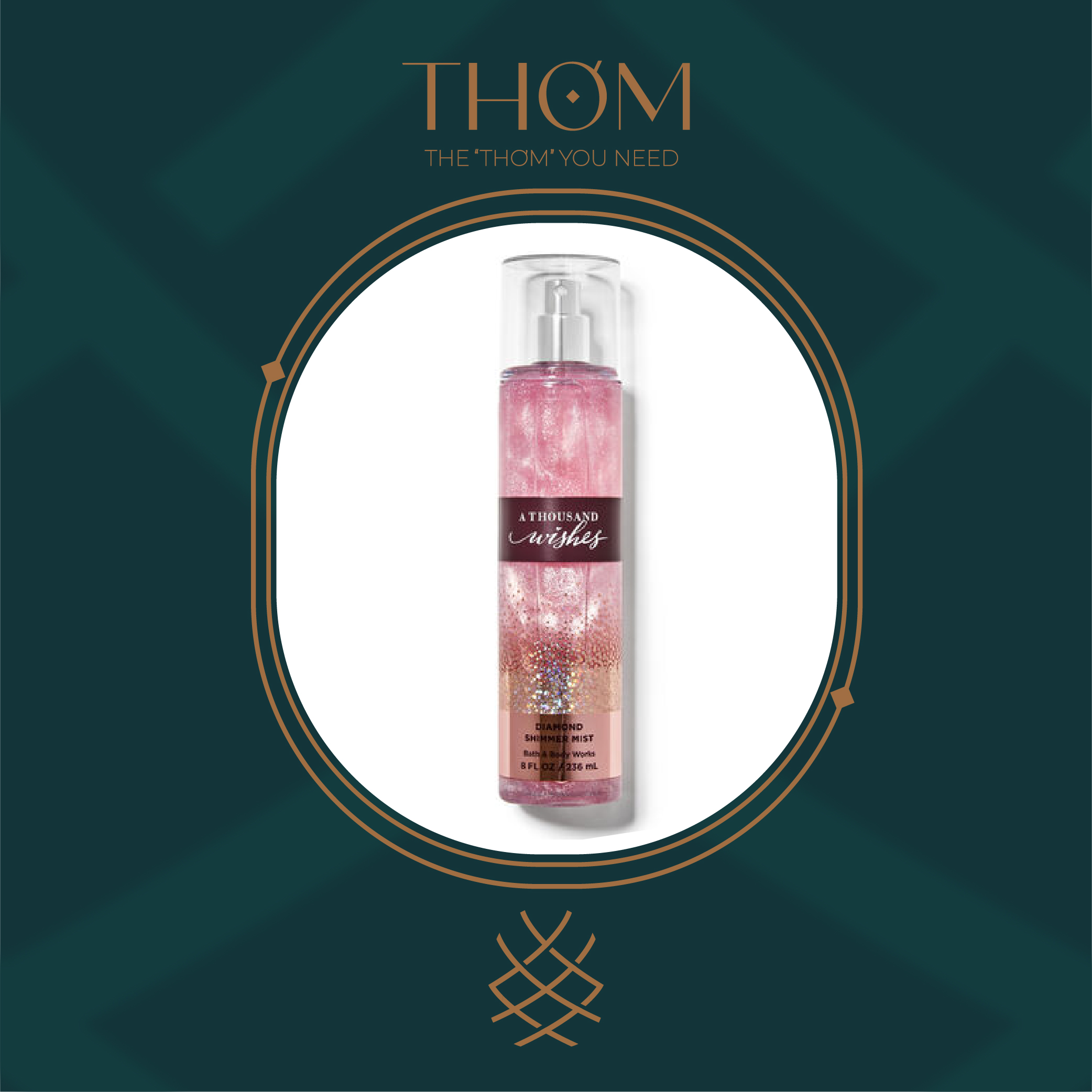 [Hcm]A Thousand Wishes Shimmer | Xịt Thơm Kim Tuyến Nhũ Lưu Hương Toàn Thân Bath & Body Works 236Ml