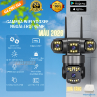 [Bảo hành 24 tháng] Camera YOOSEE WIFI  56MP ngoài trời 4 mắt 3 màn hình tích hợp  LED siêu nét - Hàng nhập khẩu