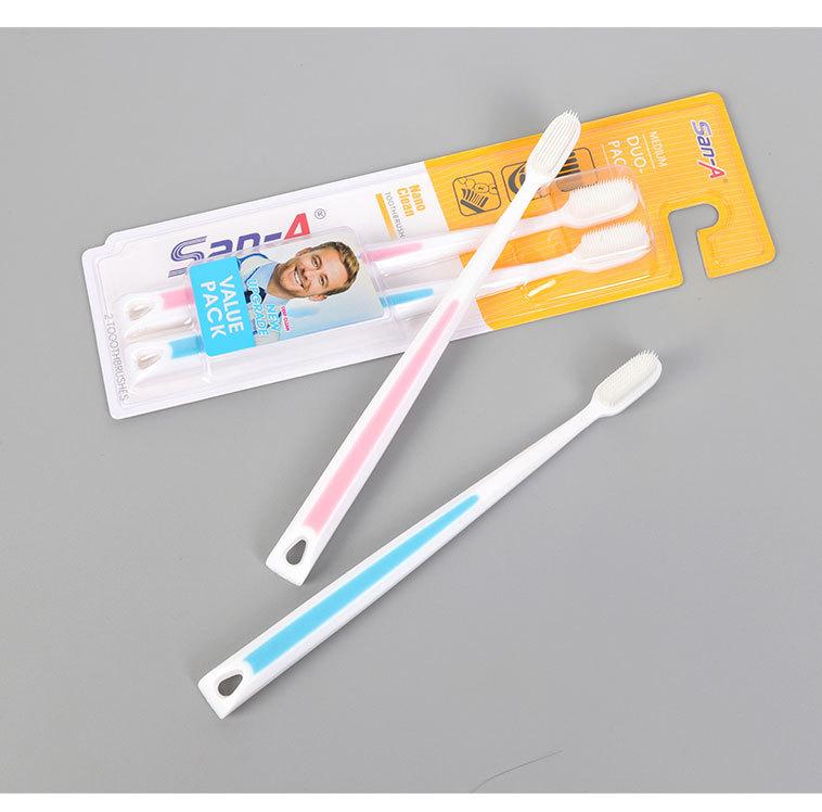 [HCM][HÀNG NHẬT BẢN] Bộ Bàn chải đánh răng 2 cái lông mềm Không Đau Nướu Nhật Bản  Thiết kế 12.000 sợi lông tơ siêu mềm thích hợp cho người bị chảy máu thường xuyên  dùng được cho cả trẻ em và người lớn