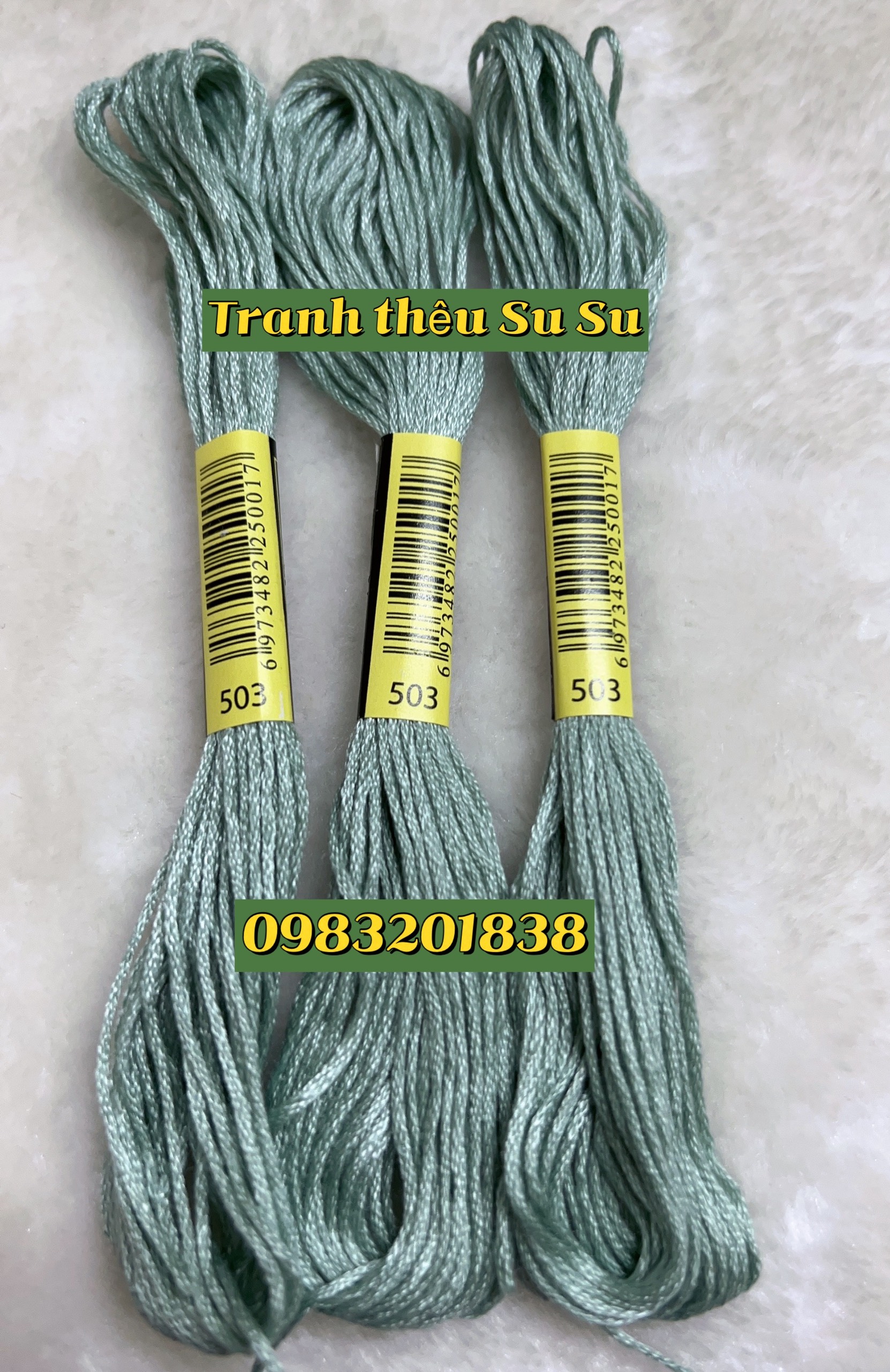 Chỉ cotton thêu tranh chữ thập mã DMC các mã chỉ thêu từ 500 đến mã 598 (giá 1 tép)