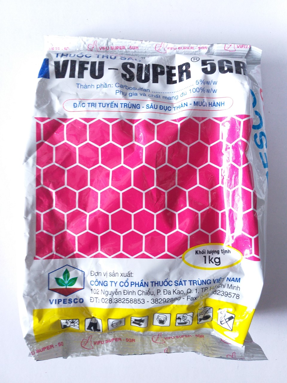 THUỐC TRỪ SÂU VIFU – SUPER 5GR - Đ. Ặ.C T.R. Ị TUYẾN TRÙNG – SÂU ĐỤC THÂN – MUỖI HÀNH - Gói  1kg