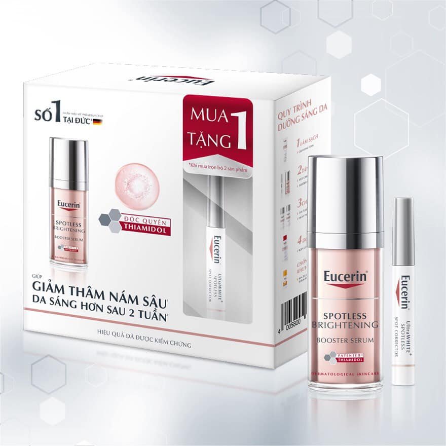 { Combo } Tinh Chất Giảm Thâm Nám Eucerin Spotless Brightening Booster Serum 30M Tặng Bút Chấm Giảm Thâm Nám Eucerin Corrector 5Ml