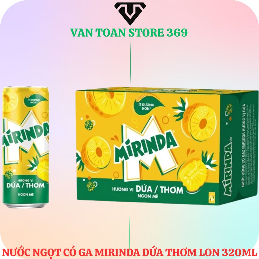 Nước ngọt MIRINDA hương vị thơm dứa lon 320ml