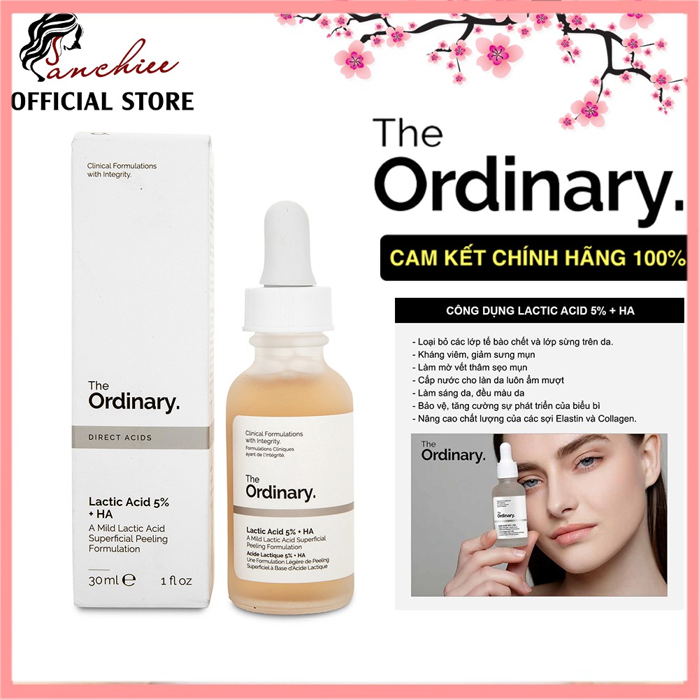 Serum The Ordinary Lactic Acid 5% + HA. kích thích tái sản xuất các tế bào mới giúp da sáng hơn