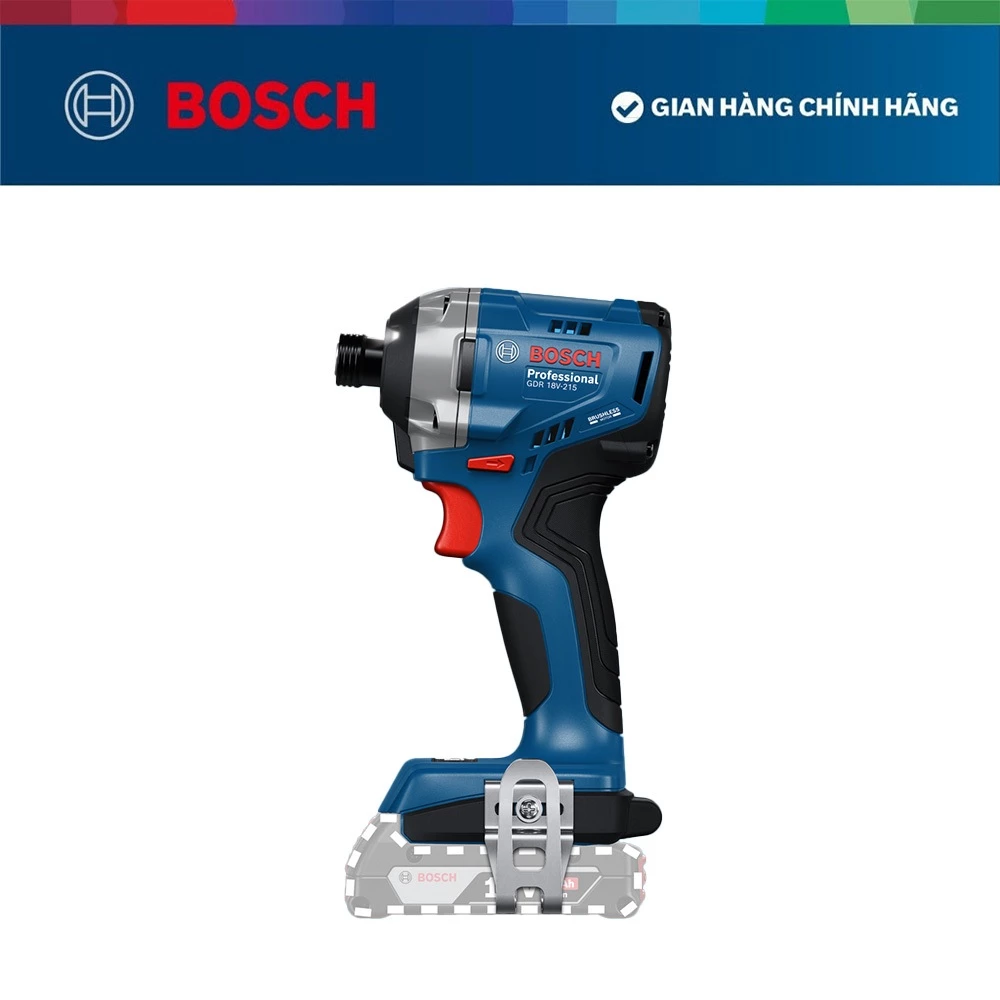 Máy vặn vít dùng pin Bosch GDR 18V-215 (SOLO) + Pin GBA 2.0Ah / Bộ Sạc GAL 18V-20 (MỚI)