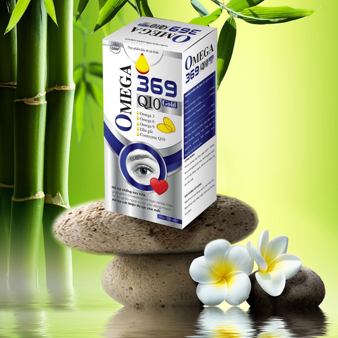 Viên Uống Omega 369 Q10 Gold - Dầu Cá Dầu Gấc Dầu Hoa Anh Thảo Giúp Giảm Xơ Vữa Động Mạch Giảm Khô Mỏi Mắt Hiệu Quả - Hộp 100 Viên Chuẩn Gmp