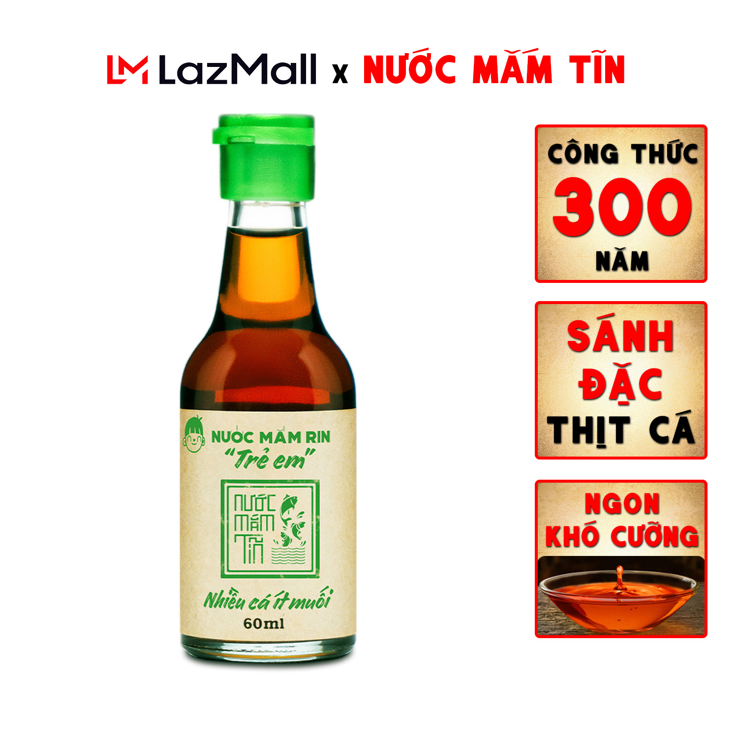 [42N-60ml] 01 Chai Nước mắm Tĩn Trẻ Em Cho Bé Ăn Dặm độ đạm 42N chai thủy tinh mini 60ml rin nguyên 