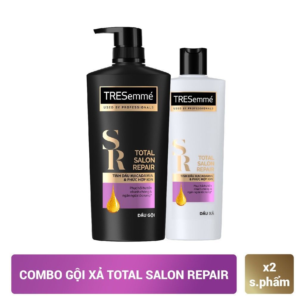 [Hcm]Combo Dầu Gội & Dầu Xả Tresemmé Expert Selection Platinum Strength.