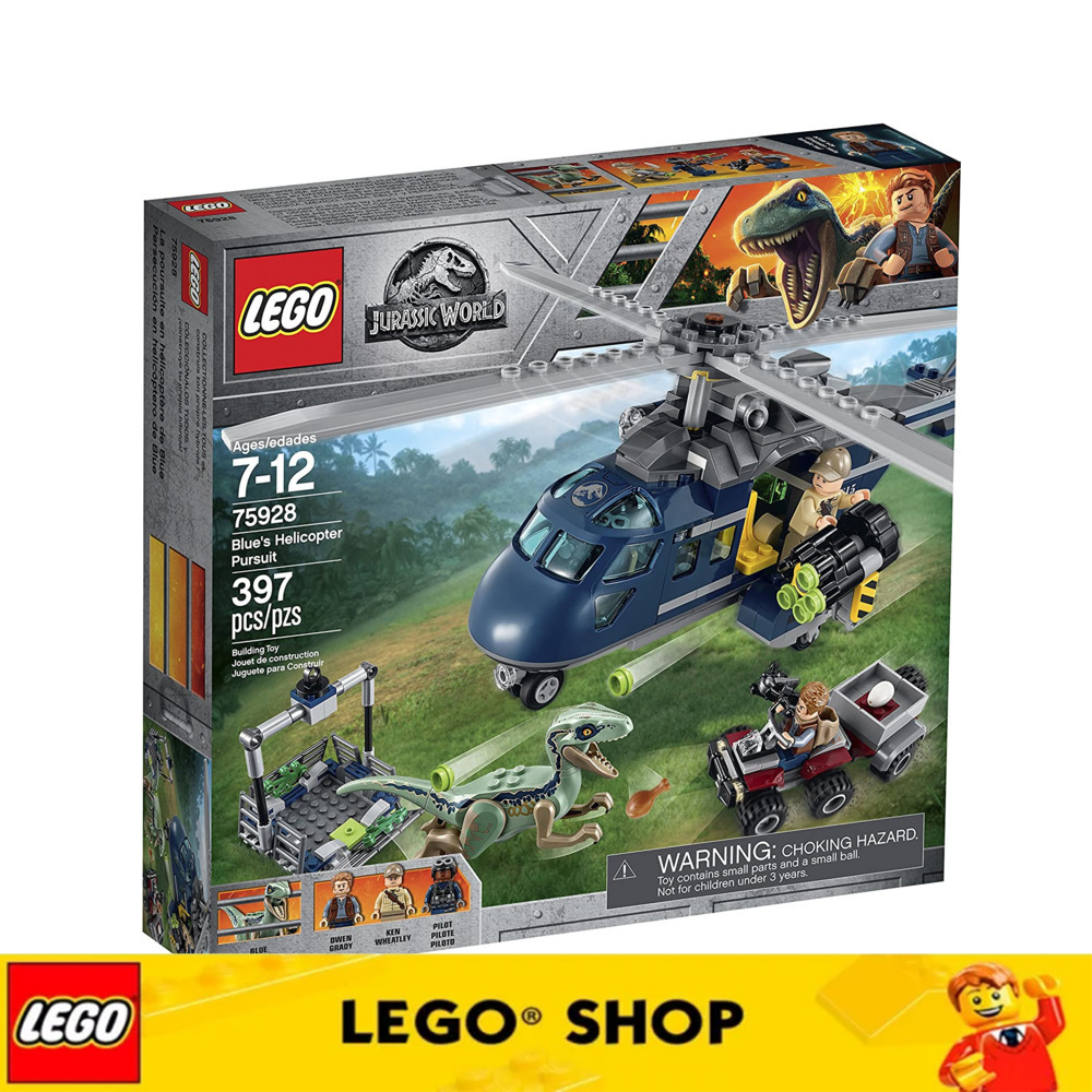 LEGO Bộ đồ chơi Lego Jurassic World Blue Helicopter Hunting 75928 (397 miếng) Đảm bảo chính hãng từ Đan Mạch Khối xây dựng Đồ chơi Đồ Chơi Lắp Ráp