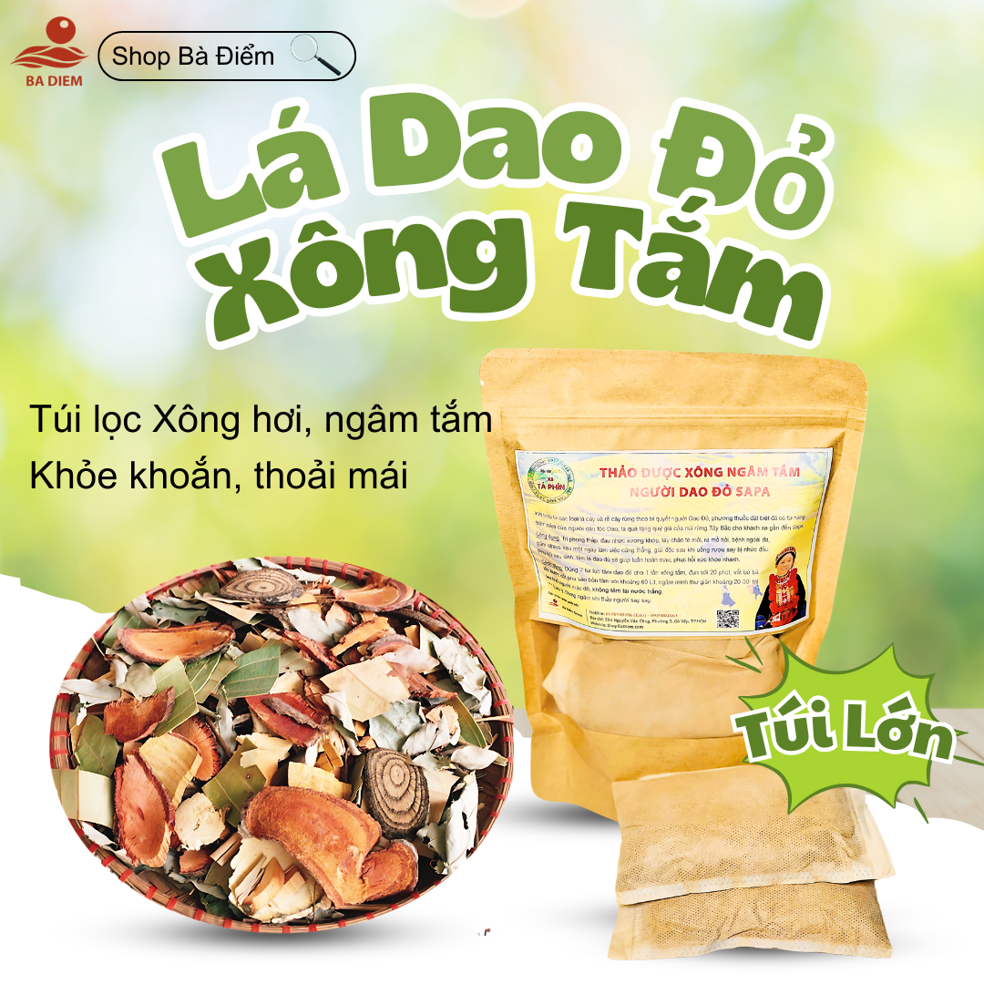 Lá Tắm Dao Đỏ Dạng Túi Lọc | Giúp Bạn Khỏe Đẹp Giảm Đau Nhức Xương Khơp Thơm Ngát Sau Sinh | Lá Tắm 