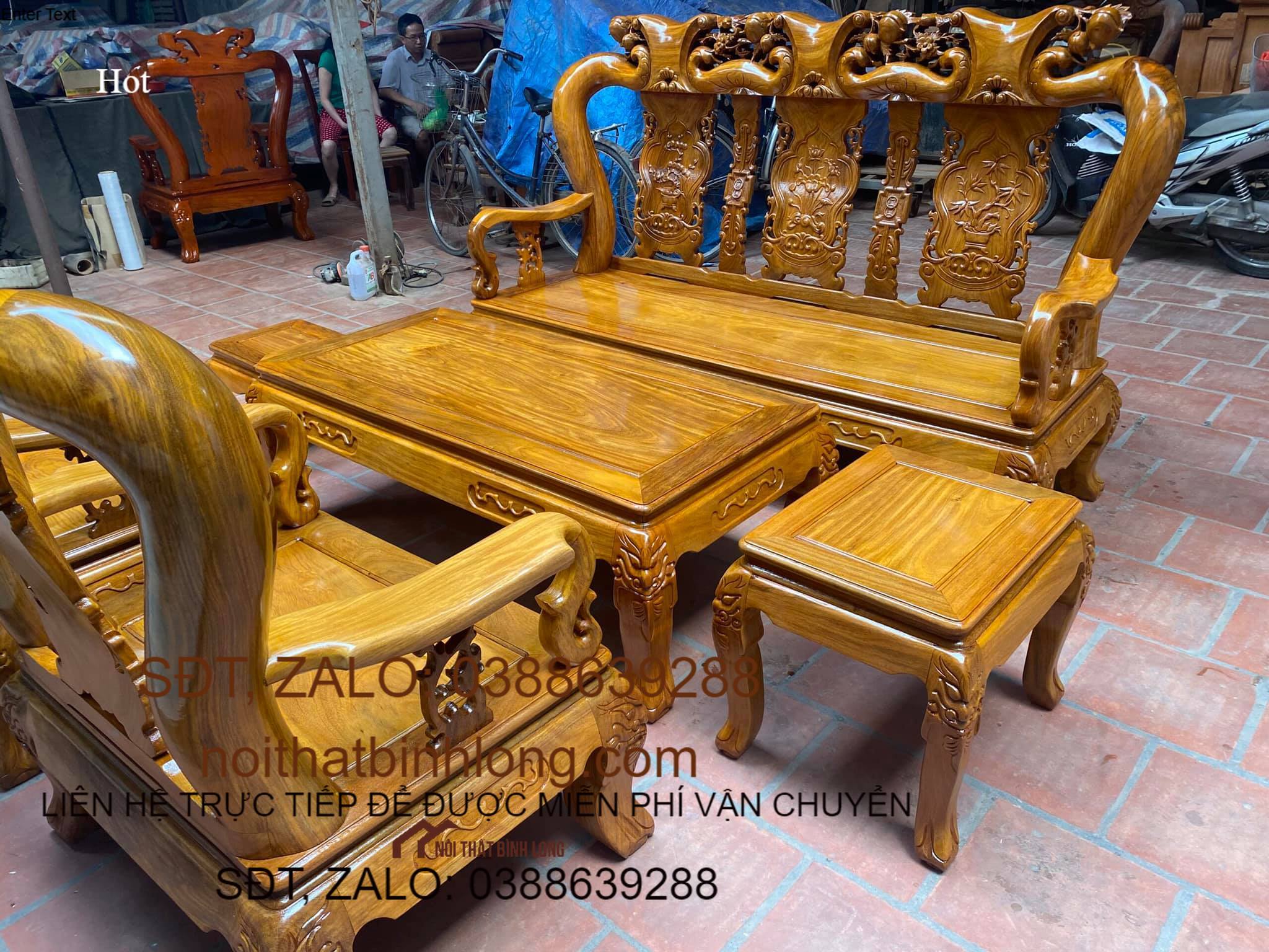 Bộ bàn ghế phòng khách quốc đào gỗ Lim xanh
