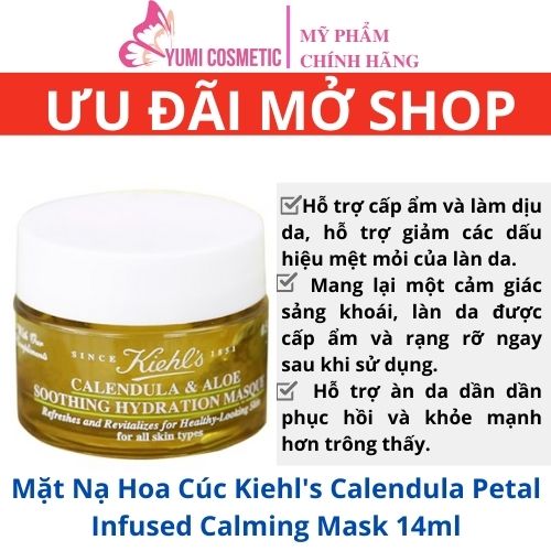 Mặt Nạ Hoa Cúc Kiehls Calendula Petal Infused Calming Mask 14Ml