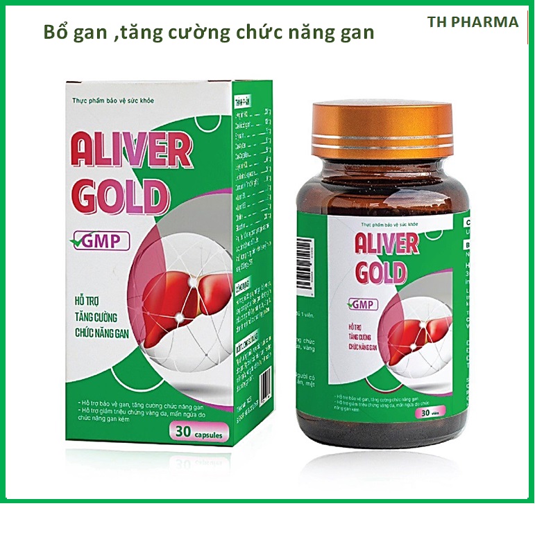 Viên uống bổ gan Aliver Gold thành phần 100% thảo dược xạ đen  bồ công anh  cà gai leo bột nghệ glut