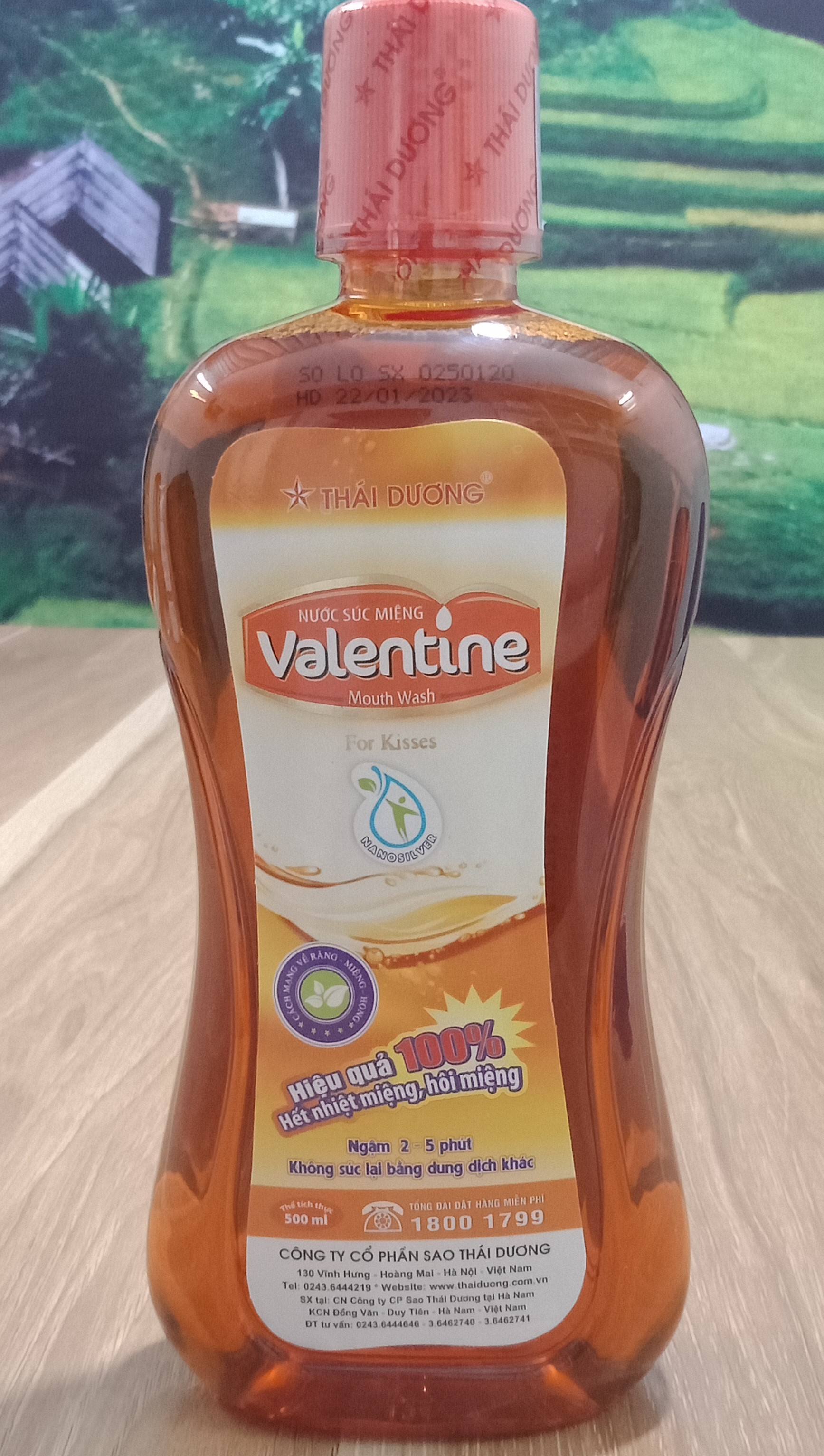 Nước Súc Miệng Valentine Chứa Nano Bạc Diệt Sạch Vi Khuẩn Sản Phẩm Từ Công Ty Sao Thái Dương( Chai 500Ml)