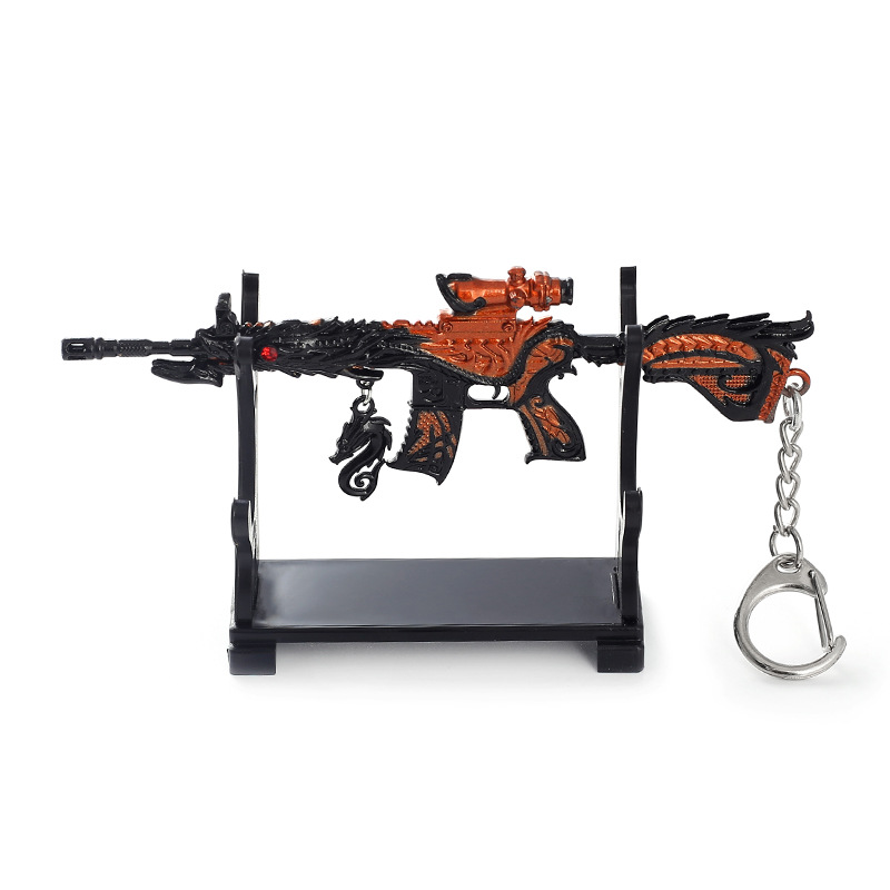 Móc Khoá treo xe máy cặp balo dài 12cm chất liệu hợp kim siêu bền không rỉ Skin Pubg nhiều mẫu M416