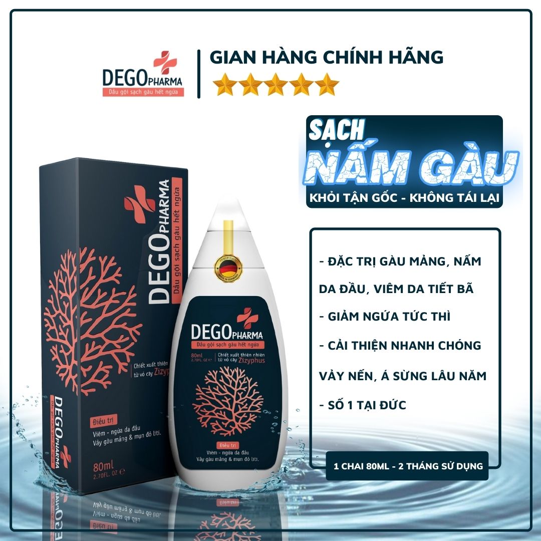 [Chính Hãng] Dầu Gội Hết Nấm Da Đầu Và Mảng Gàu Trắng Dego Pharma - Dầu Gội Tri Gàu Dầu Gội Tri Nấm Hết Ngứa Cải Thiện Vảy Gàu Trắng Á Sừng Vảy Nến Giảm Rụng Tóc Và Kích Thích Mọc Tóc - Nguyên Liệu Nhập Khẩu Từ Đức