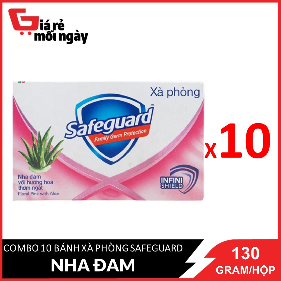 [Hcm]Combo 10 Bánh Safeguard Nha Đam (Hồng) 130Gx10