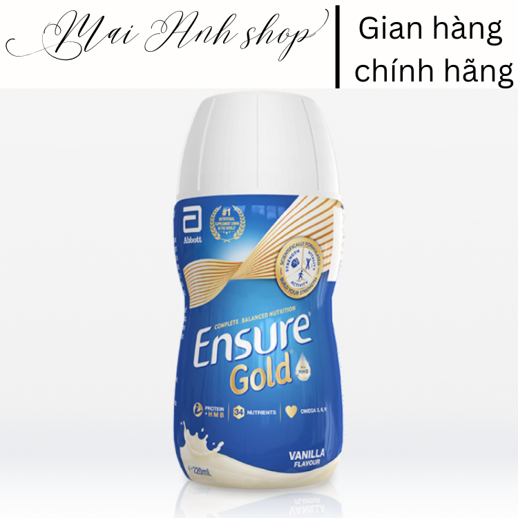 Sữa nước Ensure Gold Mỹ thùng 24 chai 220ml bổ sung 28 khoáng chất và Omega 369 cần thiết cho cơ thể