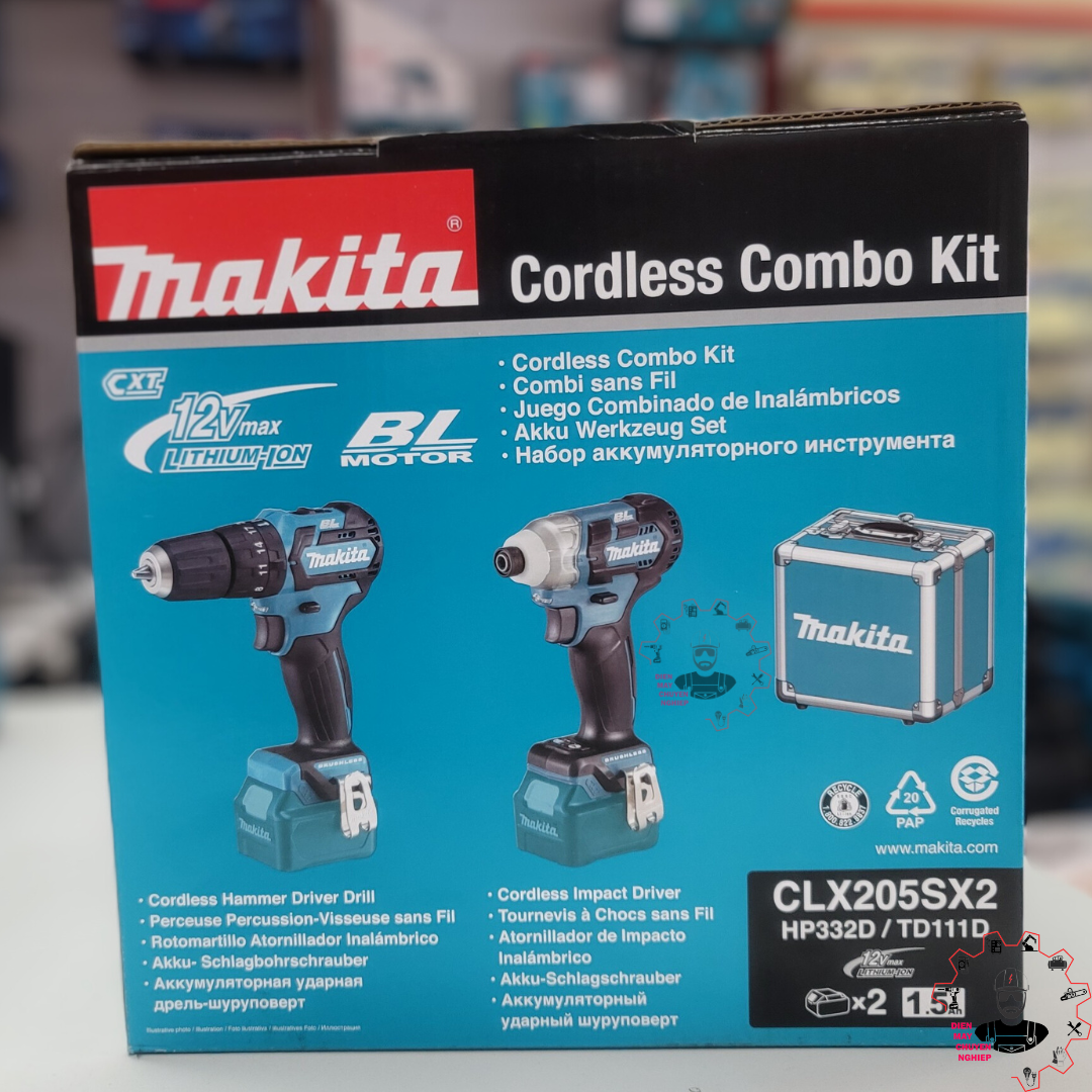 Bộ máy khoan vặn vít Makita CLX205SX2 (HP332D+TD111D)