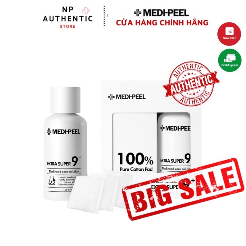 [Chính Hãng]Dung Dịch Ủ Mụn Medipeel Extra Super 9+ Xử Lý Mụn Cám Mụn Đầu Đen Se Lỗ Chân Lông Set 250Ml