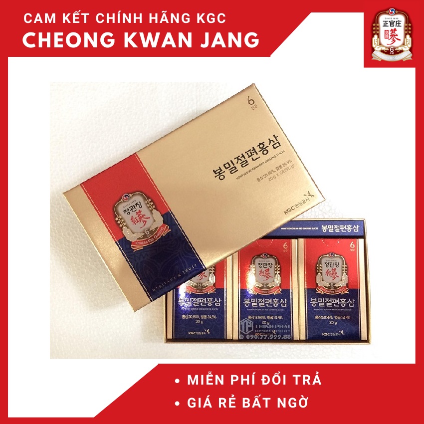 Hồng Sâm Lát Tẩm Mật Ong Kgc 6 Gói X 20G - Cheong Kwan Jang - Honeyed Korean Red Ginseng Slices 20G - 8809332392225