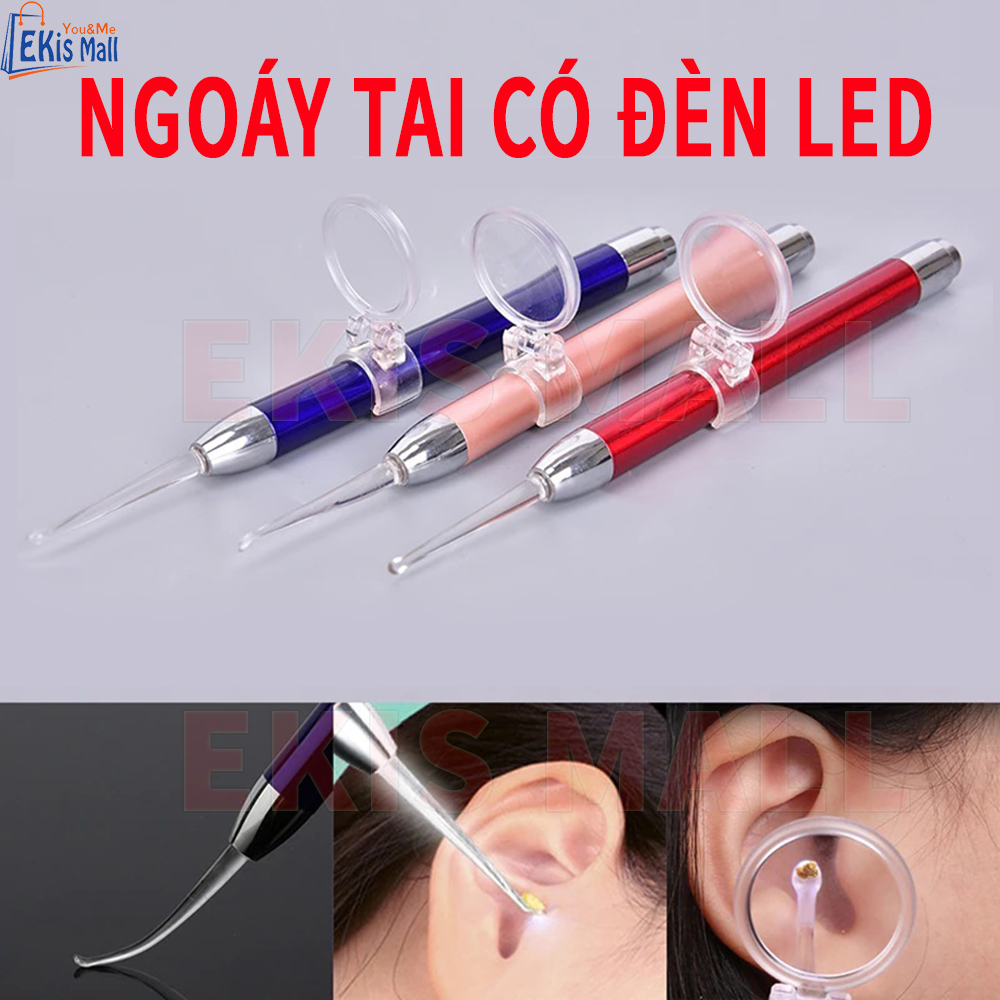 Dụng Cụ Lấy Ráy Tai Có Đèn Led Soi Cao Cấp Cho Trẻ Em Bộ Ngoáy Tai Có Đèn Sáng Chuyên Dụng Phụ Kiện Vệ Sinh Chăm Sóc Tai Cho Bé Tặng Kèm Kính Lúp Và Pin