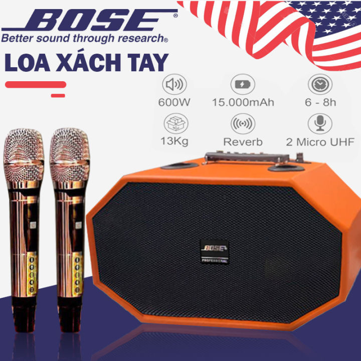 Loa Karaoke Xách Tay Bose Chất Lượng Cao – Loa Bluetooth Xách Tay Bose 989 Pro – Hàng Chính Hãng – Công Xuất Loa LớnBluetooth 5.0Hệ Thống Loa Gồm 2 Bass 16.5cm - 1 Trung1 TrebleTích Hợp Vang Số Chỉnh Cơ Bass TrebleEcho Reverb.
