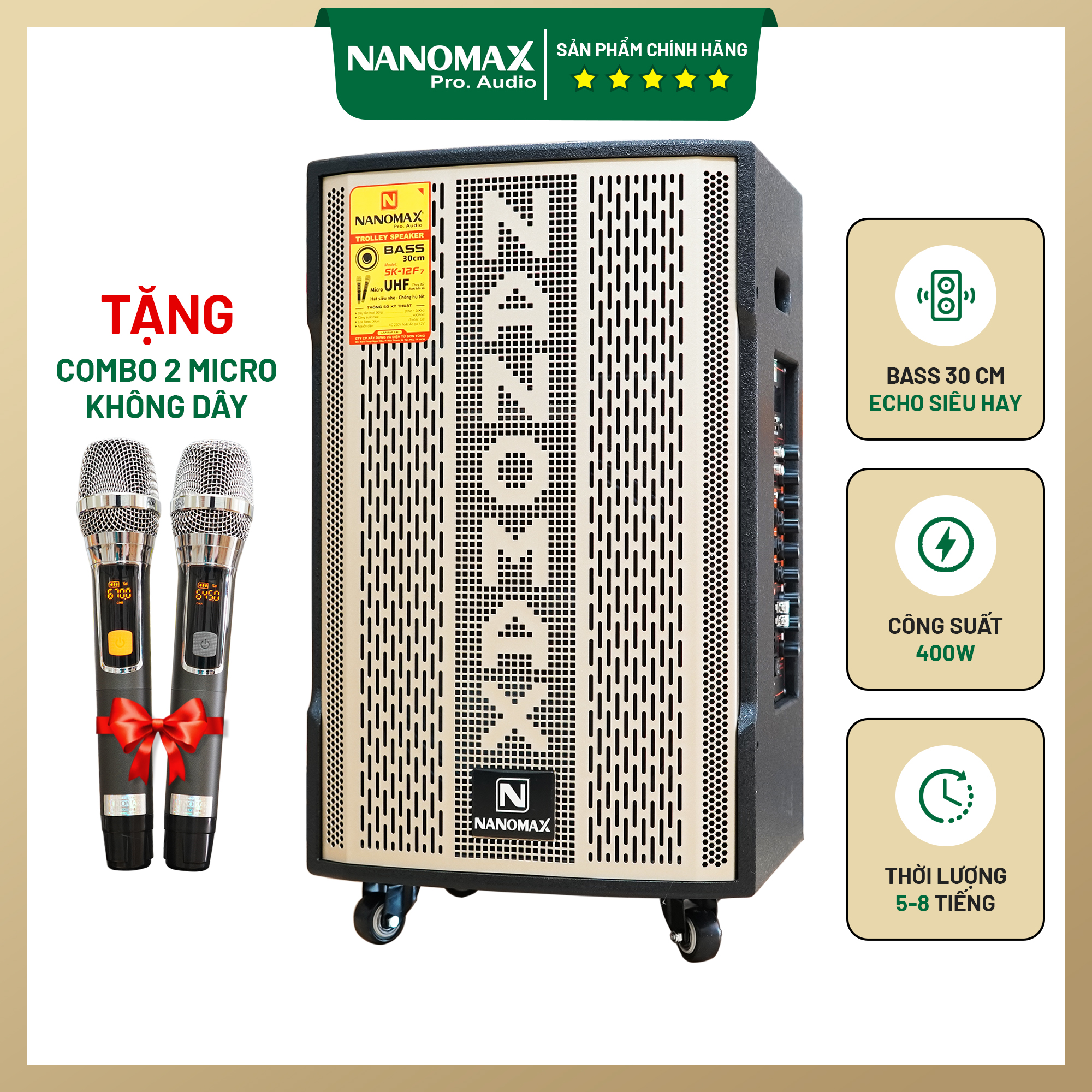 Nanomax SK-12F7 Loa Kẹo Kéo Nanomax 3 Tấc Công Suất Lớn 400w Giá Tốt